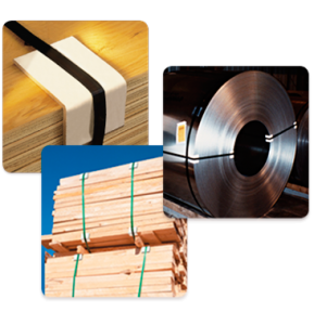 Corrugated VGuard protection product used on stacks of wood and a roll of steel sheet