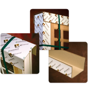 UChannel protective product used on wooden doors to protect the edges during shipment