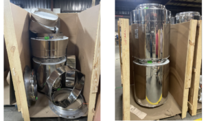 Before and after photo of shipping solution used to protect item during shipping