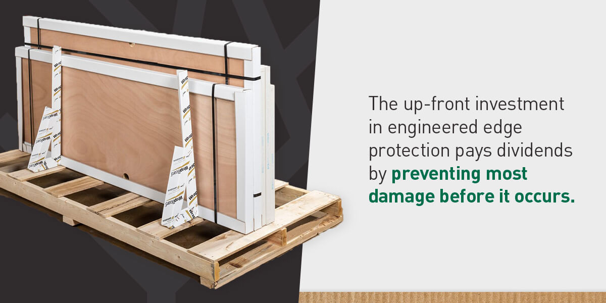 Example of how corner edge protectors protect against damage